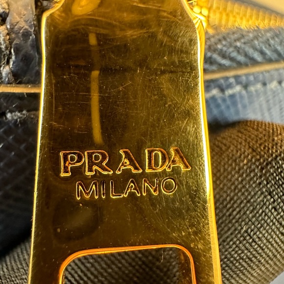 Prada Blue Leather Saffiano Lux Large Tote Satchel - Picture 15 of 15